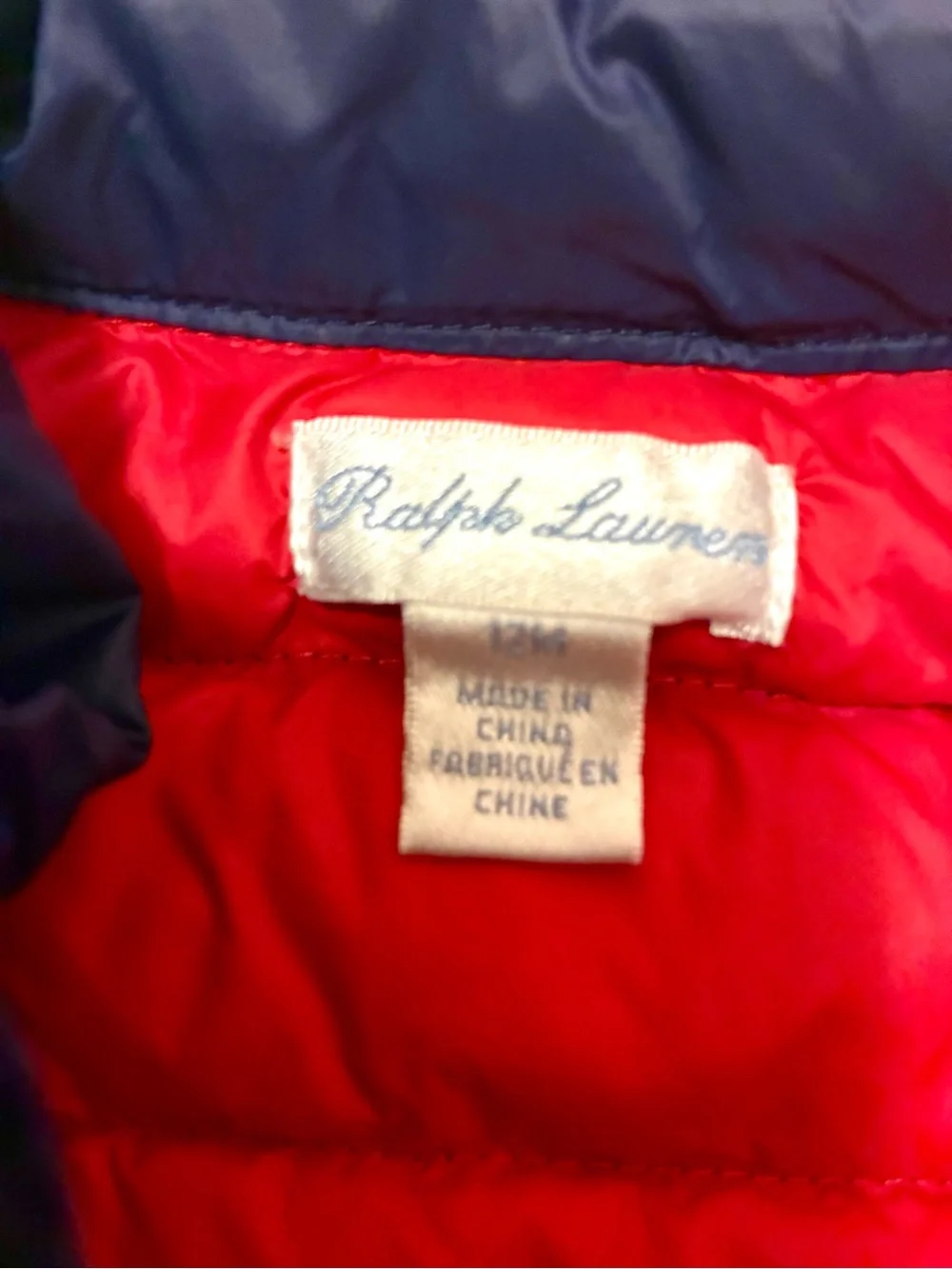 Ralph Lauren Navy and Red Quilted Jacket